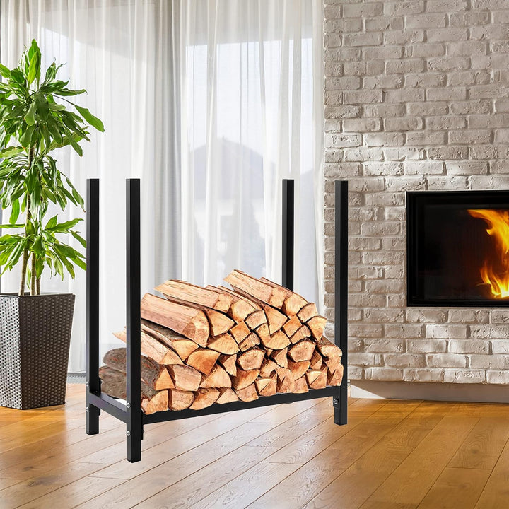 SCHMIDT security tools Kaminholzregal 60x25x61cm Stahl Schwarz Brennholzregal Holzstapelhilfe Holzun