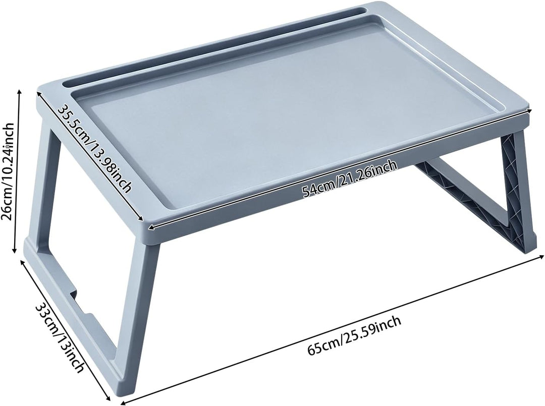 Klappbares Betttablett – geeignet für Küche, Schlafzimmer, Bett, Sofa – Farbe: Grau