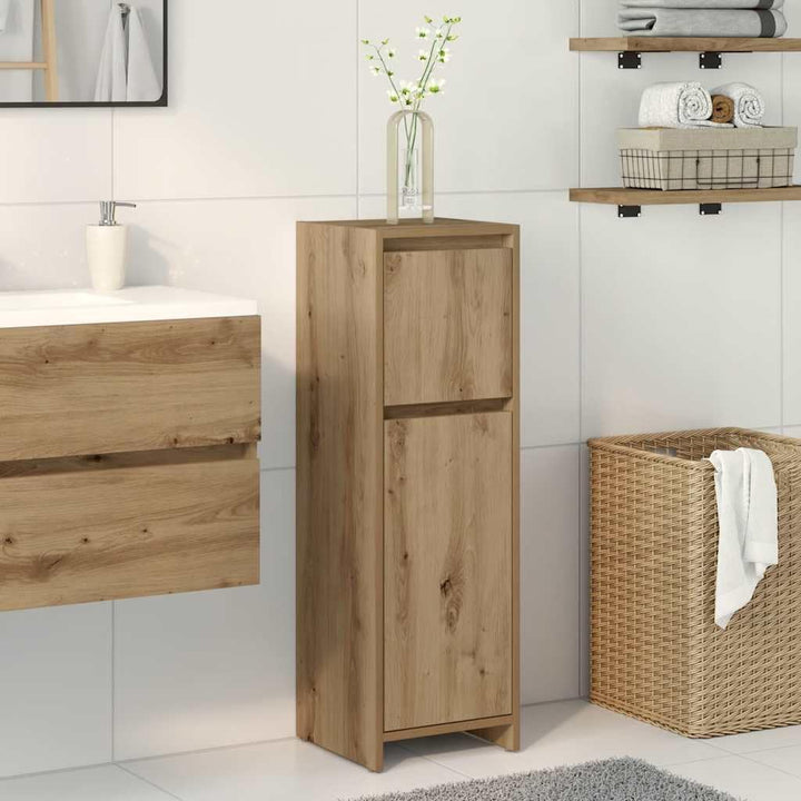 vidaXL Badschrank Artisan-Eiche 30x30x95 cm Holzwerkstoff, Badezimmermöbel, Badschrank, Toilettensch