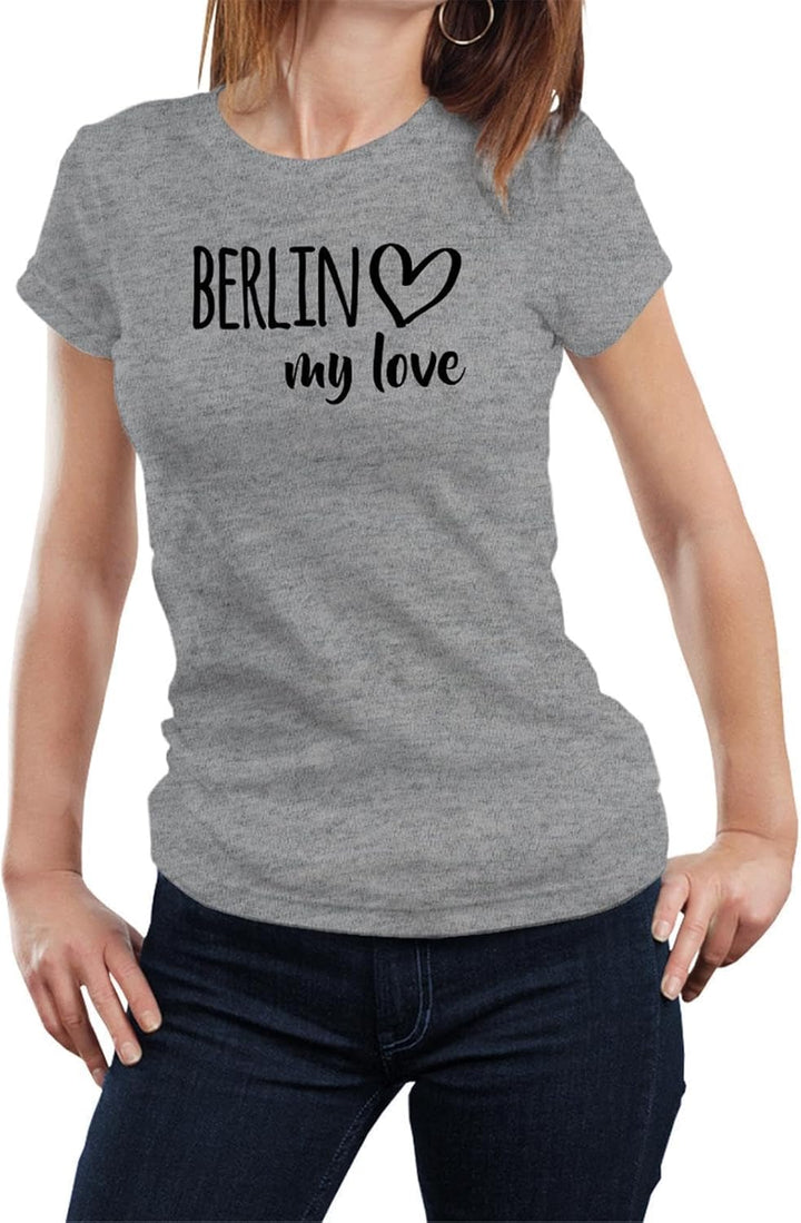 Huuraa Damen T-Shirt Berlin My Love Bio Baumwolle Fairtrade Oberteil Grösse XS-XXL für alle Fans von