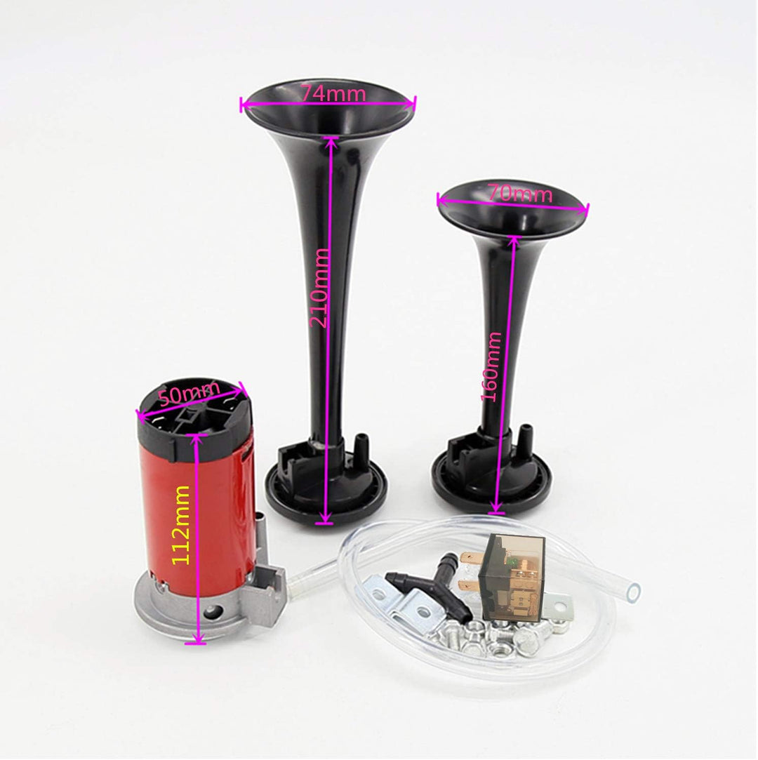 YIYIDA Hupe autohupe 135DB Lautsprecher doppel Trompeten Hupe lufthupe hohem bass und Kompressor-luf