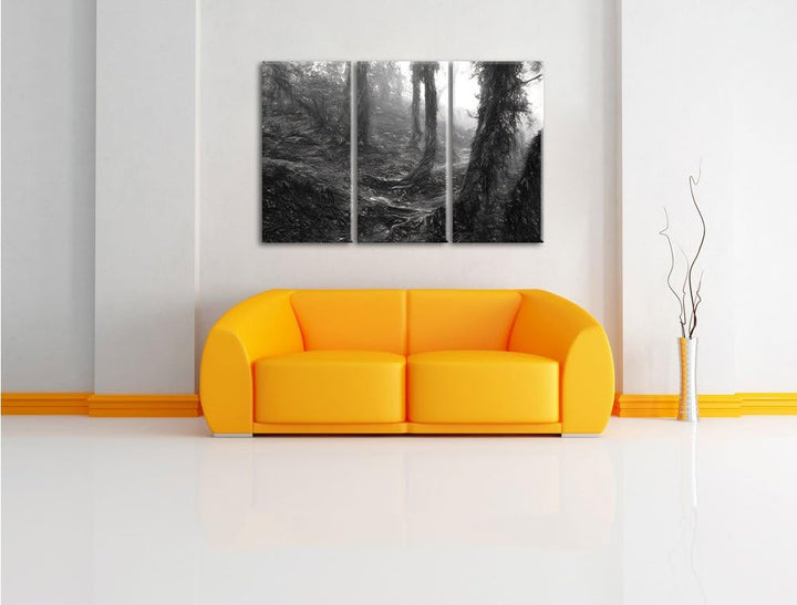 Pixxprint Unberührter Regenwald als Leinwandbild/Grösse: 3 Teilig (120x80) cm/Wandbild/Kunstdruck/fe