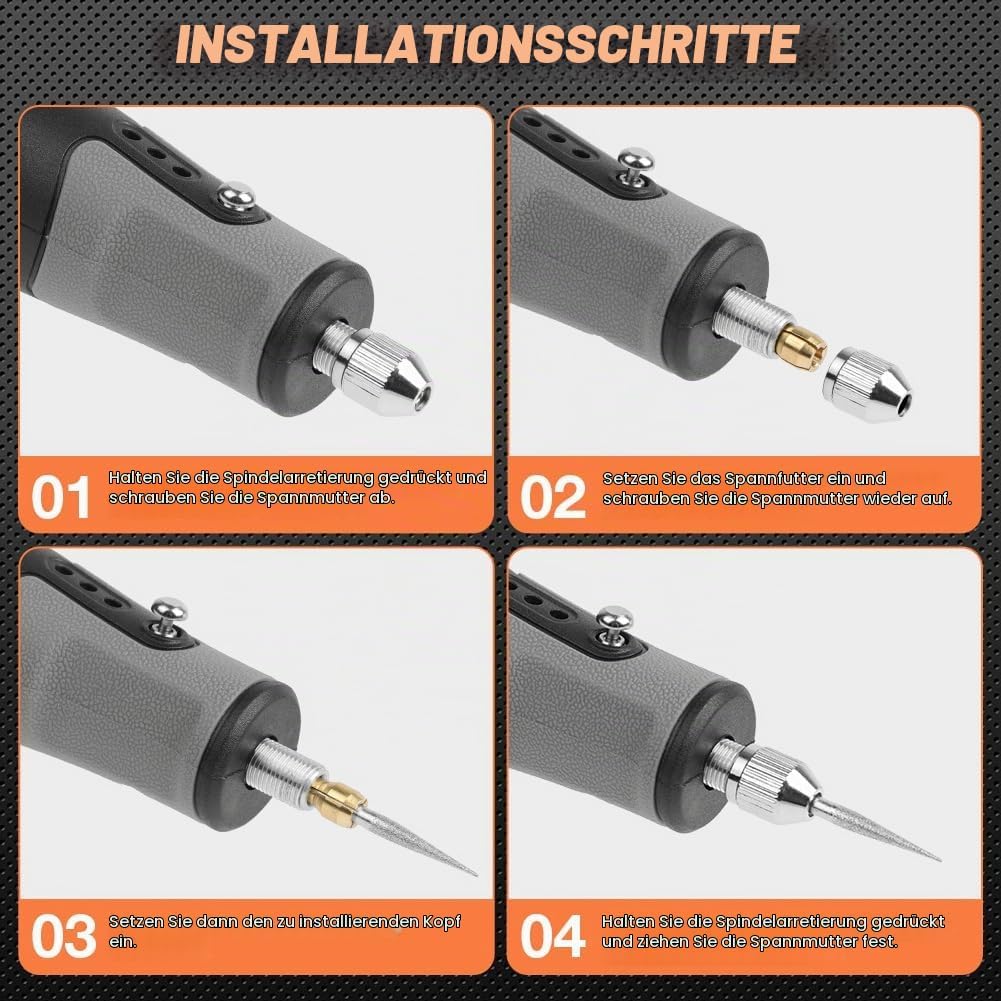 Flintronic Mini Akku Rotationswerkzeug, Multifunktionswerkzeug Set mit 138 Zubehör, 5 Variable Drehz