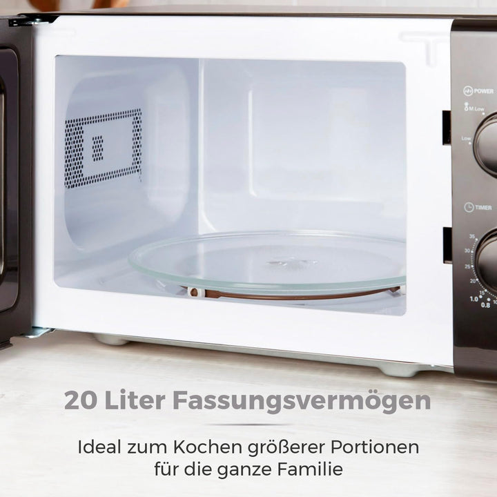 Tower T24034BLK 20 Liter 700W Manuelle Mikrowelle mit 5 Leistungsstufen und einem 35 Minuten Timer -