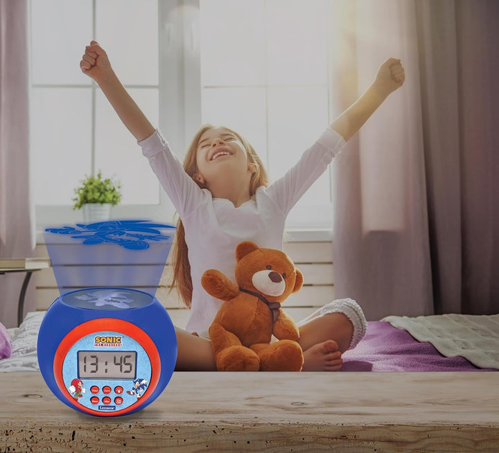 Lexibook, Sonic The Hedgehog, Projektionswecker mit Schlummerfunktion, Nachtlicht mit Timer, LCD-Bil
