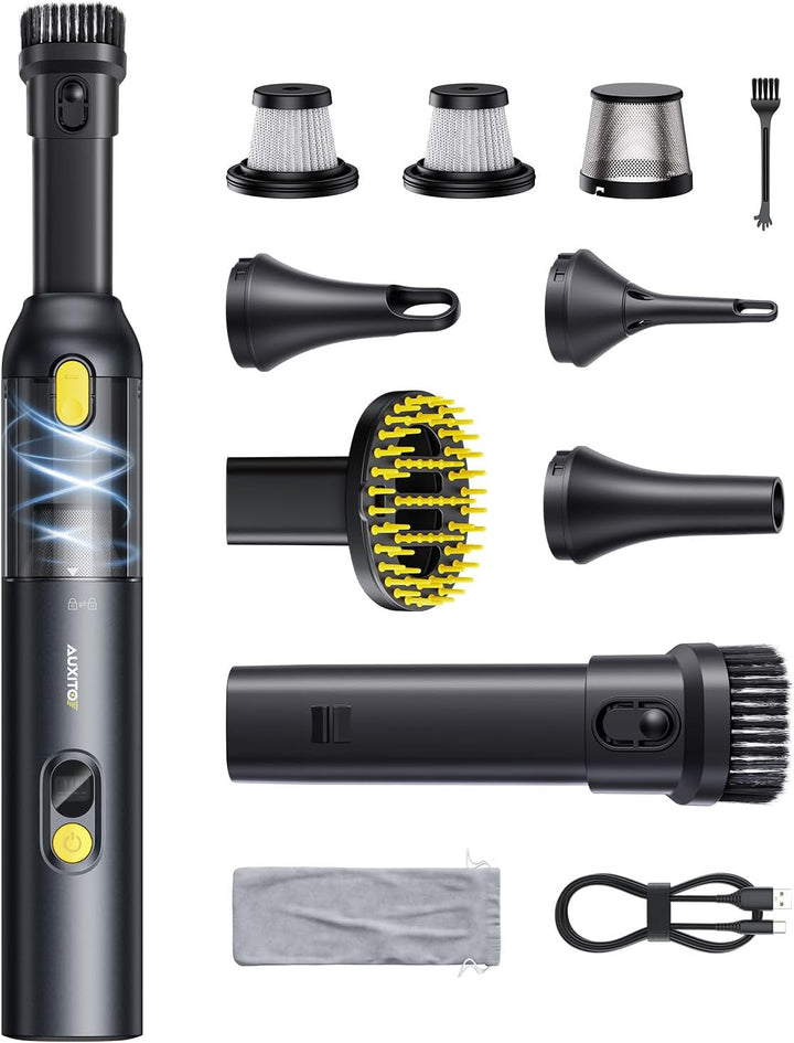 AUXITO Autostaubsauger Akku mit hoher Leistung 24000 Pa,4-in-1Mini Handstaubsauger Kabellos mit Blas