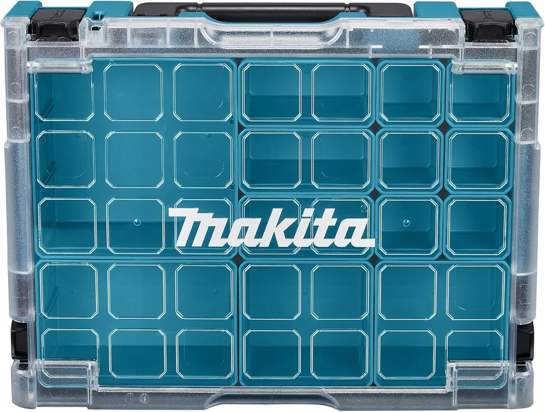 Makita 191X80-2 Makpac Werkzeugkasten mit transparentem Deckel und Einsätzen