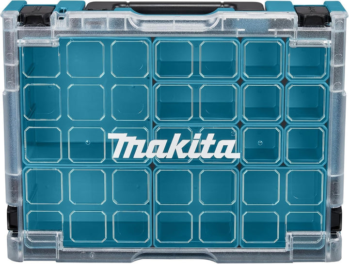 Makita 191X80-2 Makpac Werkzeugkasten mit transparentem Deckel und Einsätzen