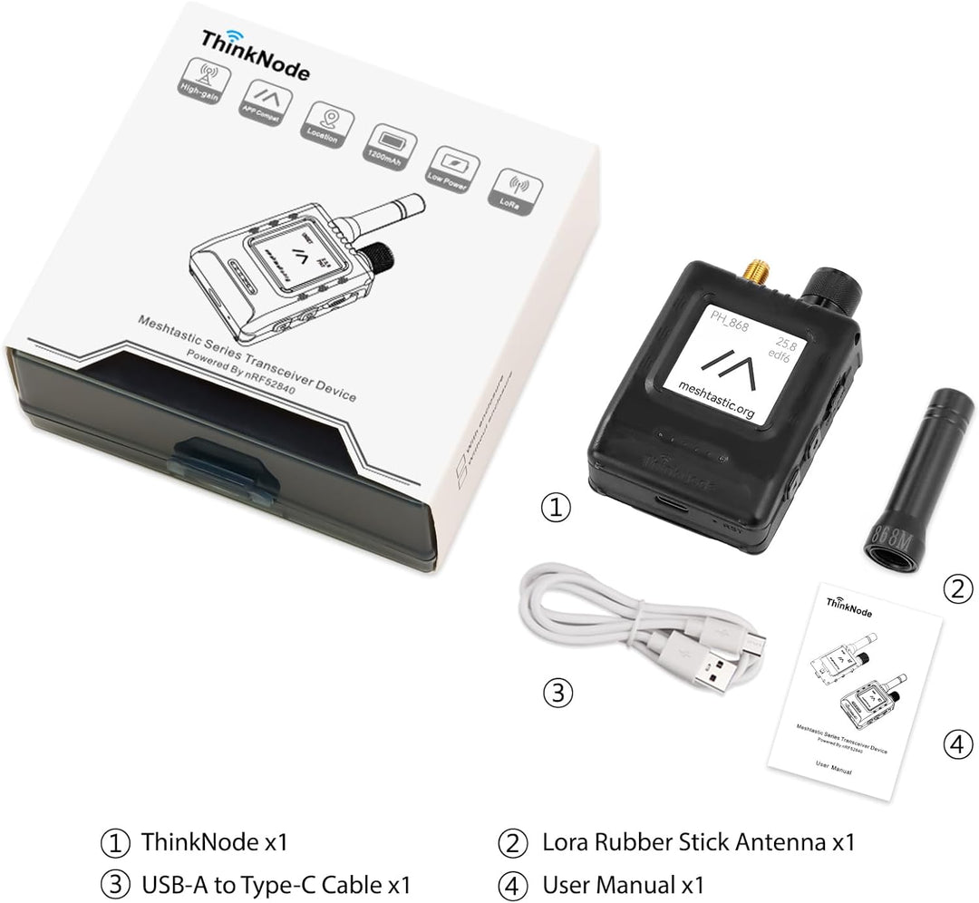 ELECROW LoRa Meshtastic Transceiver mit GPS und ESP32-S3 - ThinkNode M5 mit 1,54 Zoll EPD Bildschirm
