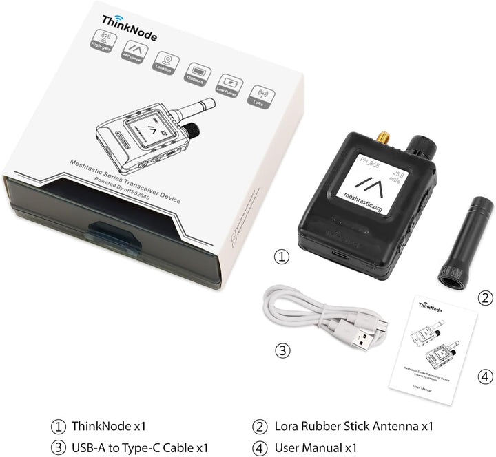 ELECROW LoRa Meshtastic Transceiver mit GPS und ESP32-S3 - ThinkNode M5 mit 1,54 Zoll EPD Bildschirm