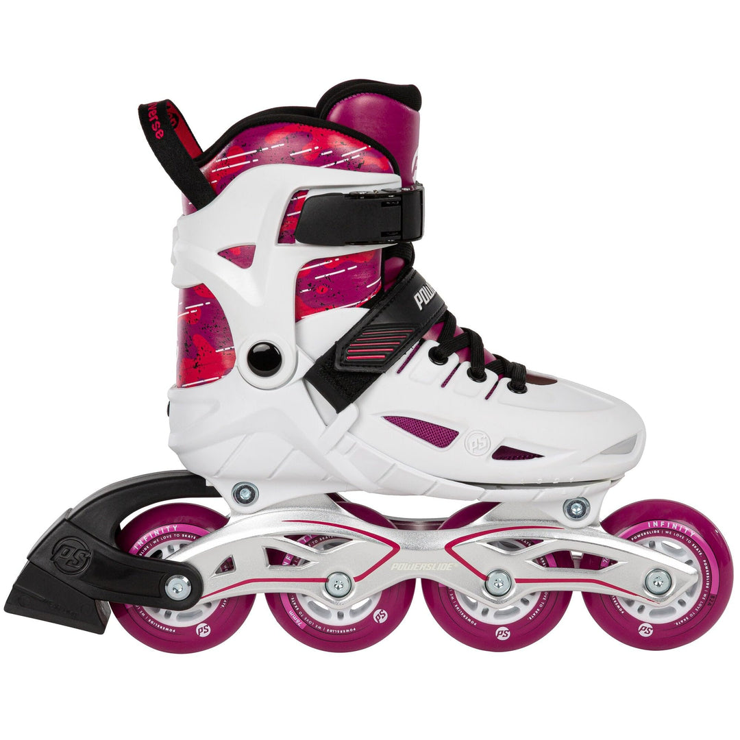 Powerslide Inline Skates Universe 4W Pink, grössenverstellbar, Pink für Kinder, ABEC 7 Kugellager, A