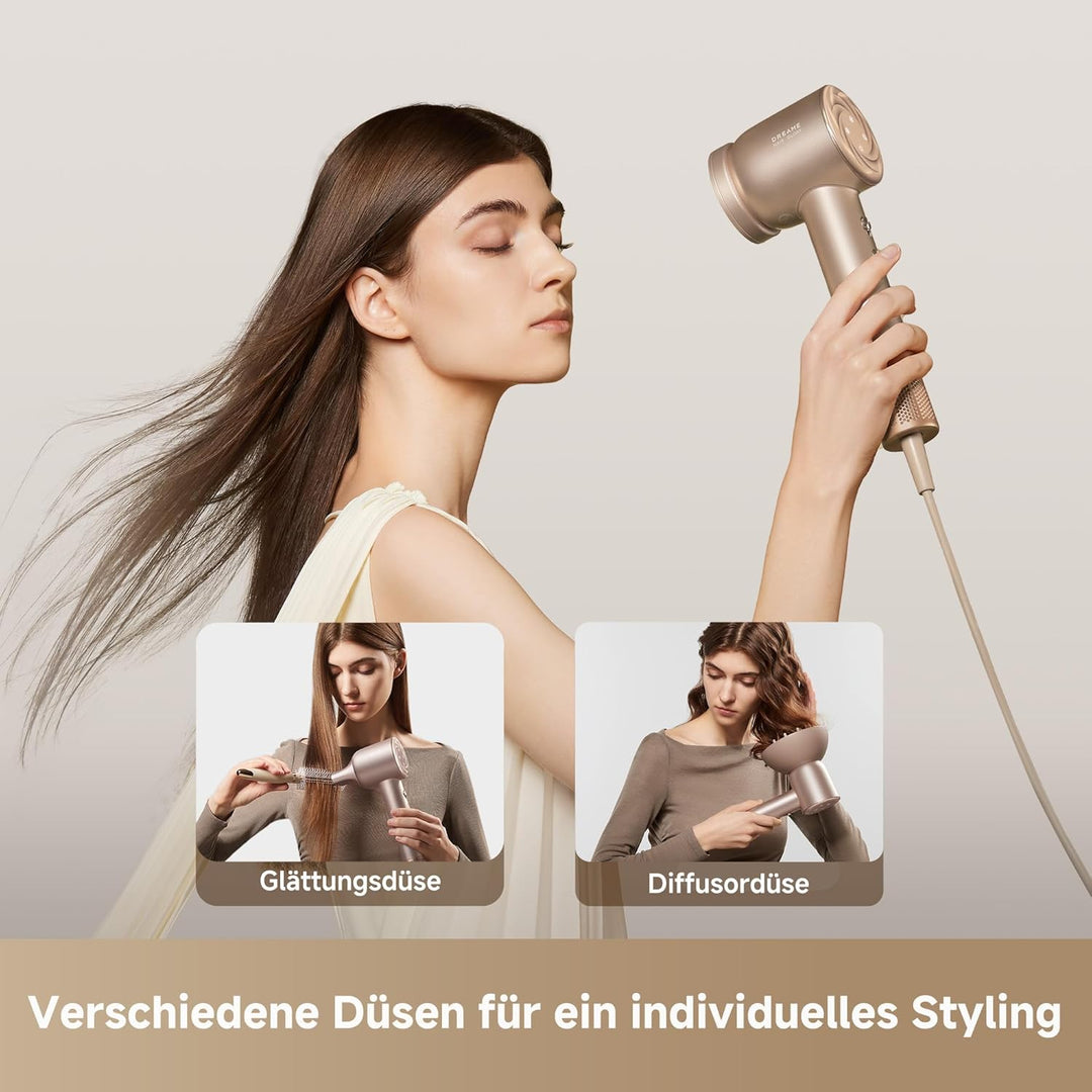 DREAME Hair Glory Mix High-Speed-Haartrockner, 3 magnetische Düsen, NTC-Temperaturregelung, 300 Mill