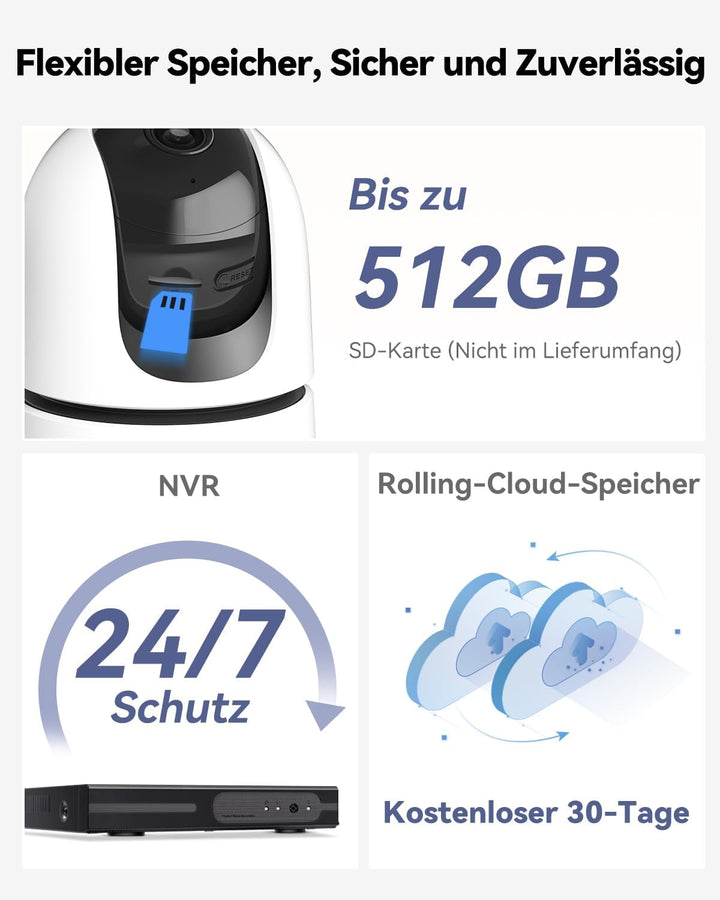 Imou 3K+2K UHD Dual Kameras Überwachungskamera Innen mit Person/Haustiererkennung, 360° PTZ WLAN Ind