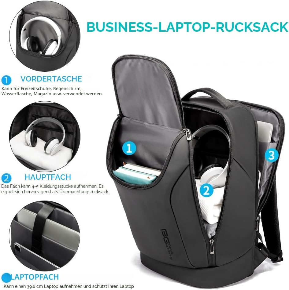 BANGE Business-Smart-Rucksack, wasserdicht, 39,6 cm (15,6 Zoll) Laptop-Rucksack, robuster Reiserucks
