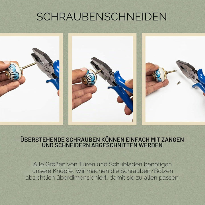 RAJRANG BRINGING RAJASTHAN TO YOU Multicolor Keramik-Schrankknöpfe Packung mit 20 Kommodenschubladen