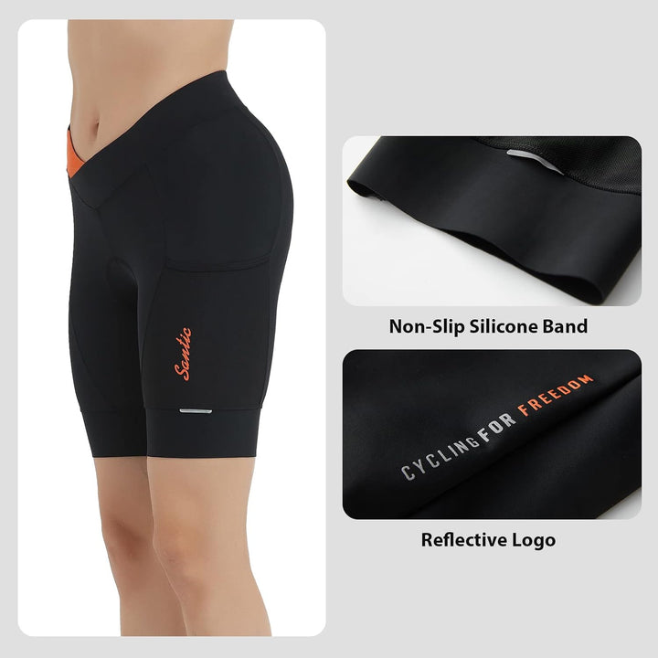 Santic Fahrradhose Damen Gepolstert Kurz Radlerhose Gepolstert Schnelltrockende mit Sitzpolster 3D b