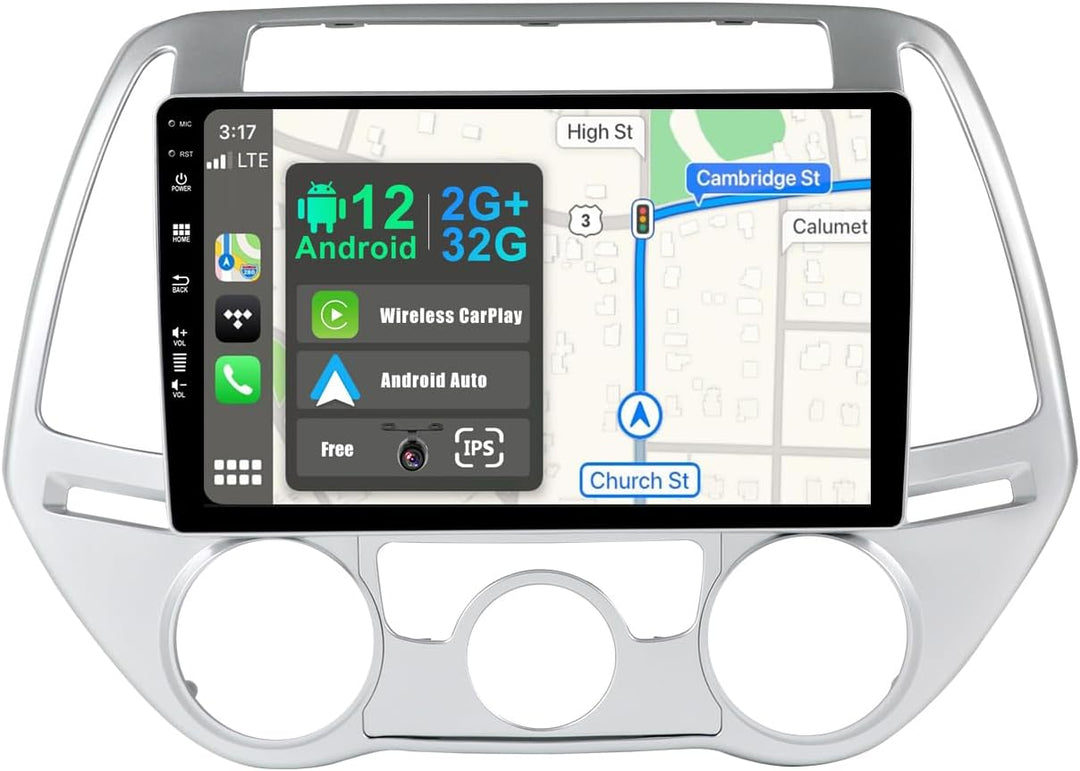 JOYX Android 12 IPS Autoradio Passt für Hyundai I20 (2012-2014) - Eingebautes CarPlay Android Auto -
