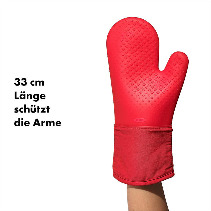 OXO Good Grips Ofenhandschuh aus Silikon – Rot Mitt - Red, Mitt - Red