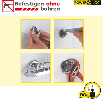 WENKO Power-Loc® Seifenspender Laceno - Flüssigseifen-Spender, Befestigen ohne bohren Fassungsvermög