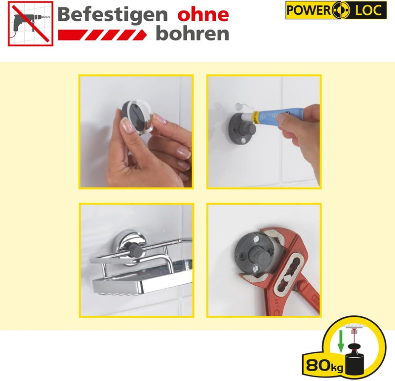 WENKO Power-Loc® Seifenspender Laceno - Flüssigseifen-Spender, Befestigen ohne bohren Fassungsvermög