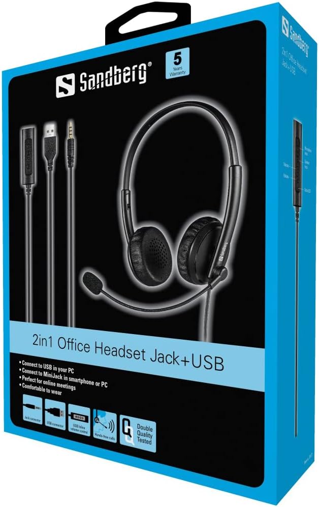Sandberg 2in1 Office Headset Jack+USB 2in1 Office Headset Jack+USB, 126-21 (2in1 Office Headset Jack