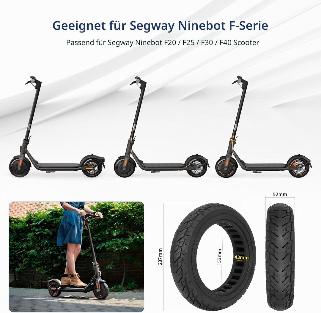 Ulip 10 x 2.125 Reifen für Xiaomi Electric Scooter 4 Lite 2nd Gen,10 Zoll Vorne Hinten 250x54 Fester