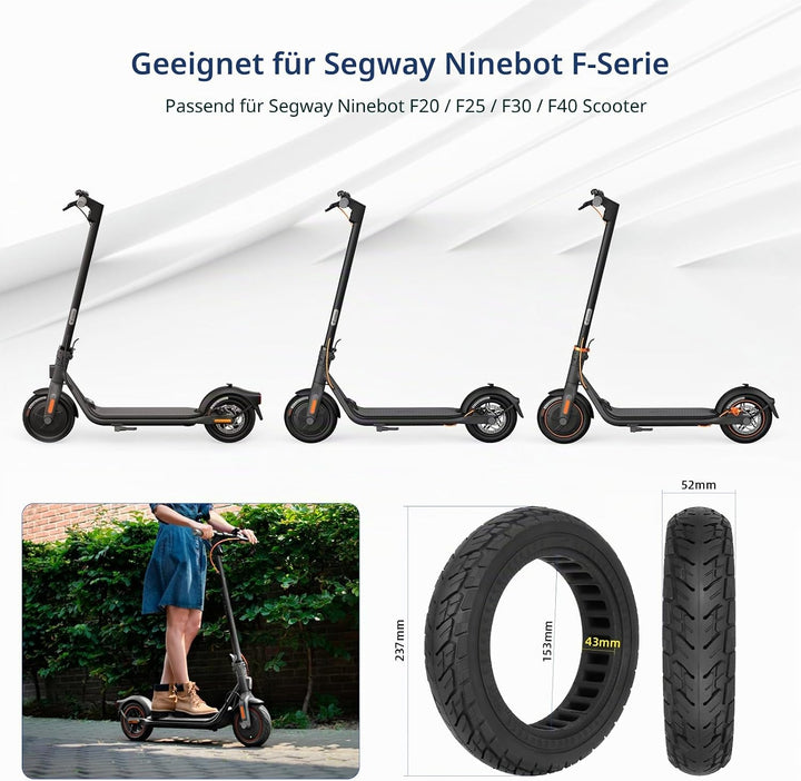 Ulip 10 x 2.125 Reifen für Xiaomi Electric Scooter 4 Lite 2nd Gen,10 Zoll Vorne Hinten 250x54 Fester