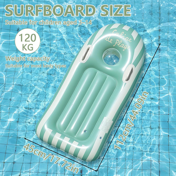 Schwimmbrett Bodyboard Aufblasbar, Shyllin Surfbrett Bodyboard mit Griffen, Schwimmhilfe Aufblasbar