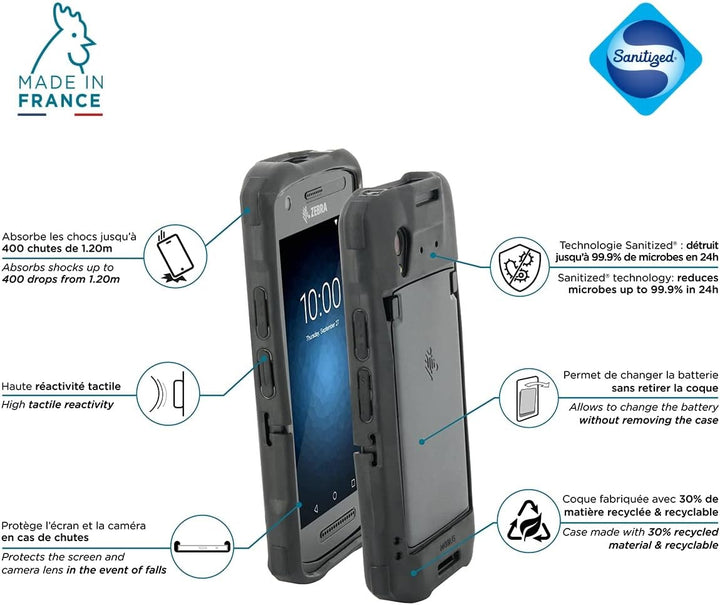 Mobilis Verstärkte Schutzhülle für Zebra TC21 - TC26 - Kompatibel mit Ladezubehör - PROTECH Coque Se