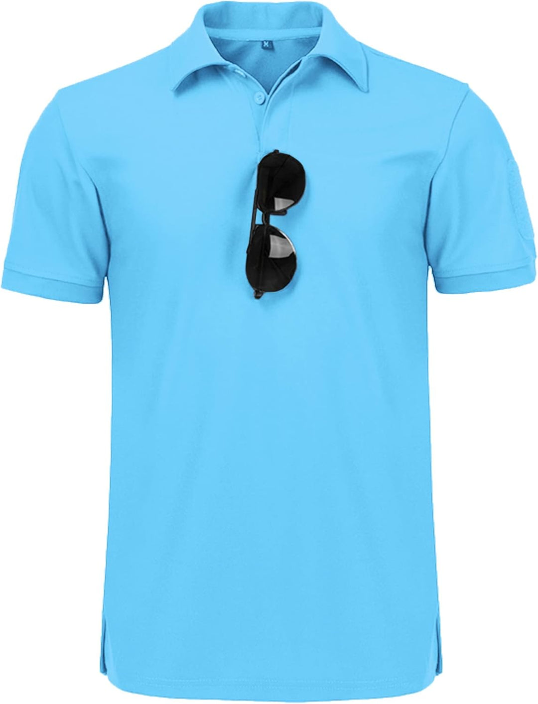 geeksport Poloshirt Herren Kurzarm Freizeit Sport Polo Golf Tshirts Männer Polohemd Himmelblau M, Hi