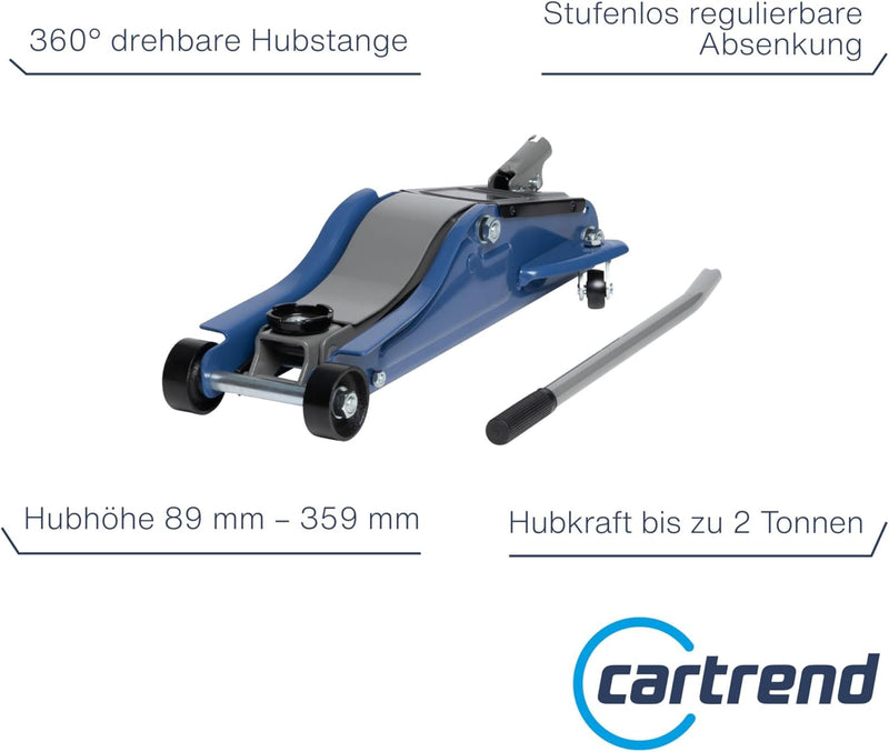 cartrend hydraulischer Wagenheber, Rangierwagenheber für SUVs und Geländewagen mit Quicklift-Funktio