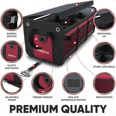 FORTEM Kofferraum Organizer, Kofferraumtasche, Zusammenklappbarer Auto Organizer Kofferraum mit Fäch