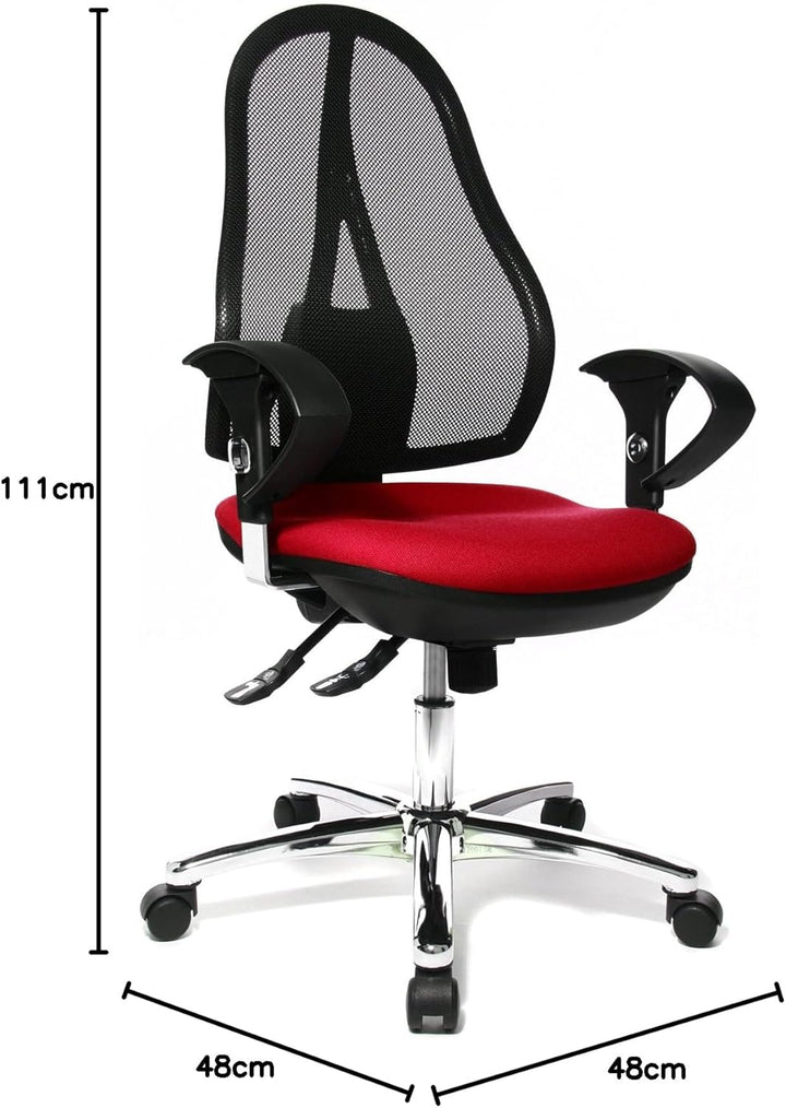 Topstar Open Point SY Deluxe, ergonomischer Syncro-Bandscheiben-Drehstuhl, Bürostuhl, Schreibtischst