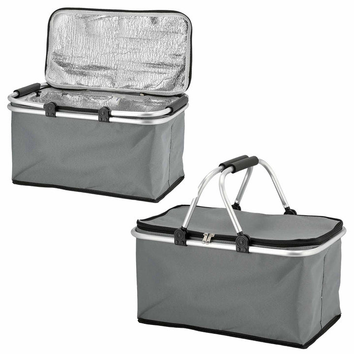 2er Set Thermo Einkaufskorb 30l Kühltasche Thermokorb Faltbar Einkaufstasche Faltkorb mit Kühlfunkti