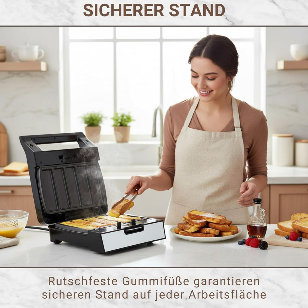 Syntrox Germany French Toast Maker MM-1400W mit herausnehmbaren Backplatten