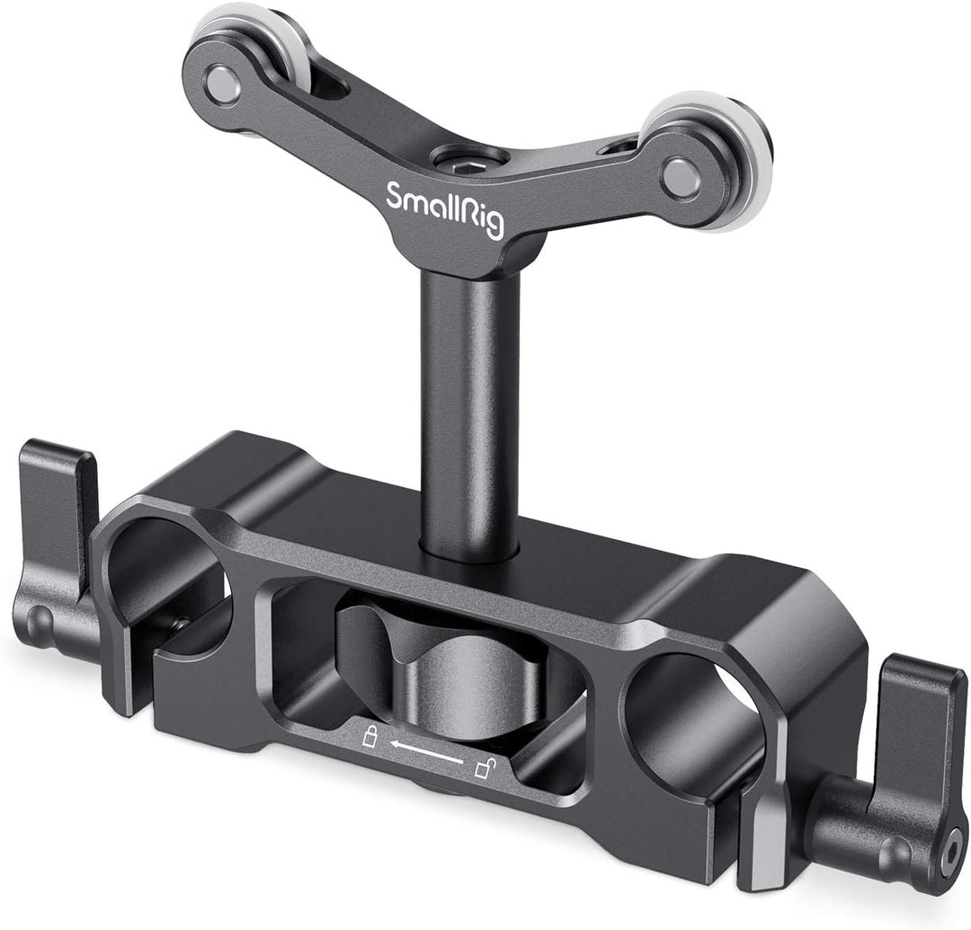 SMALLRIG Linsenunterstützung mit 15mm LWS Stangenklemme, 15mm Lens Support Kompatibel mit einem Durc