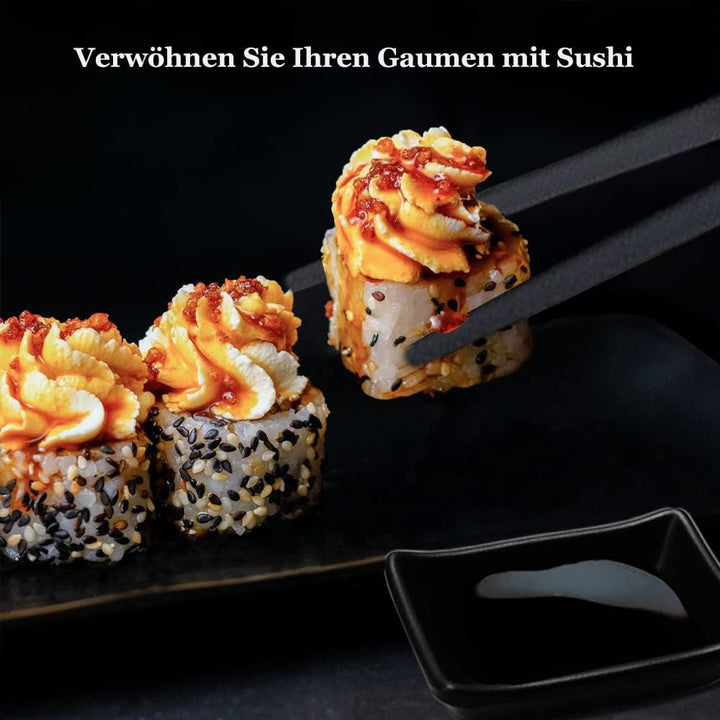 ACONDE Sushi Platte mit Dipschalen, Sushi Geschirr mit Stäbchen, Japanese Sushi Sushi Teller, Geschi