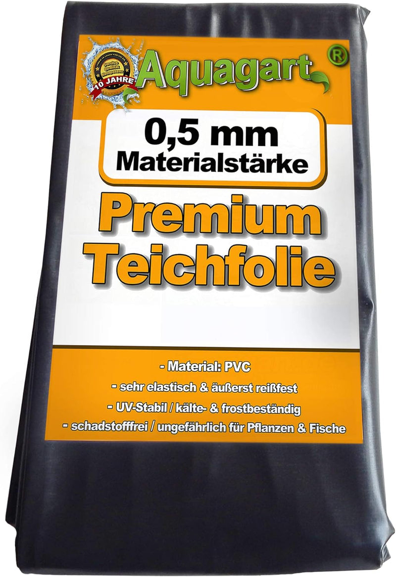 Hochwertige PVC Teichfolie 0,5mm Stärke 2m x 6m I Fisch und Pflanzenfreundlich, UV- und witterungsbe