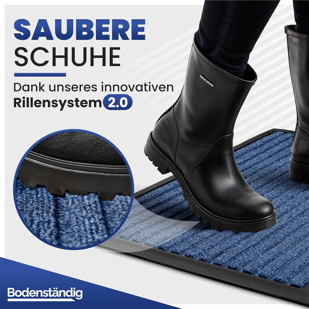 Fussmatte aussen - extrem rutschfest & langlebig - Fussabtreter aussenbereich blau 80x120cm - Türmat