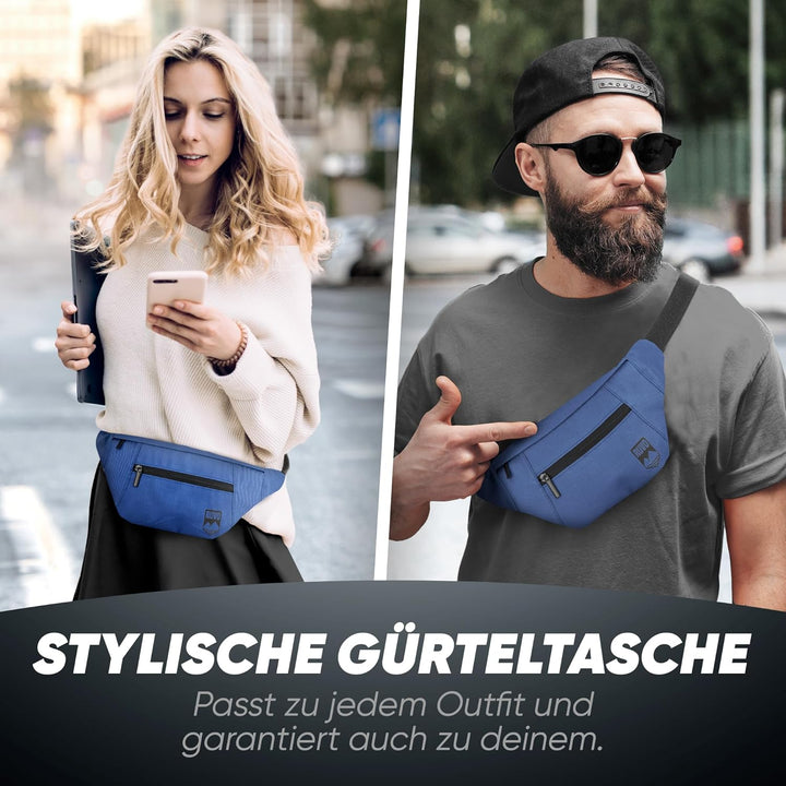 RUVO® Bauchtasche Herren und Damen | Diebstahlsichere Bauchtasche | Outdoor Gürteltasche Herren & Da