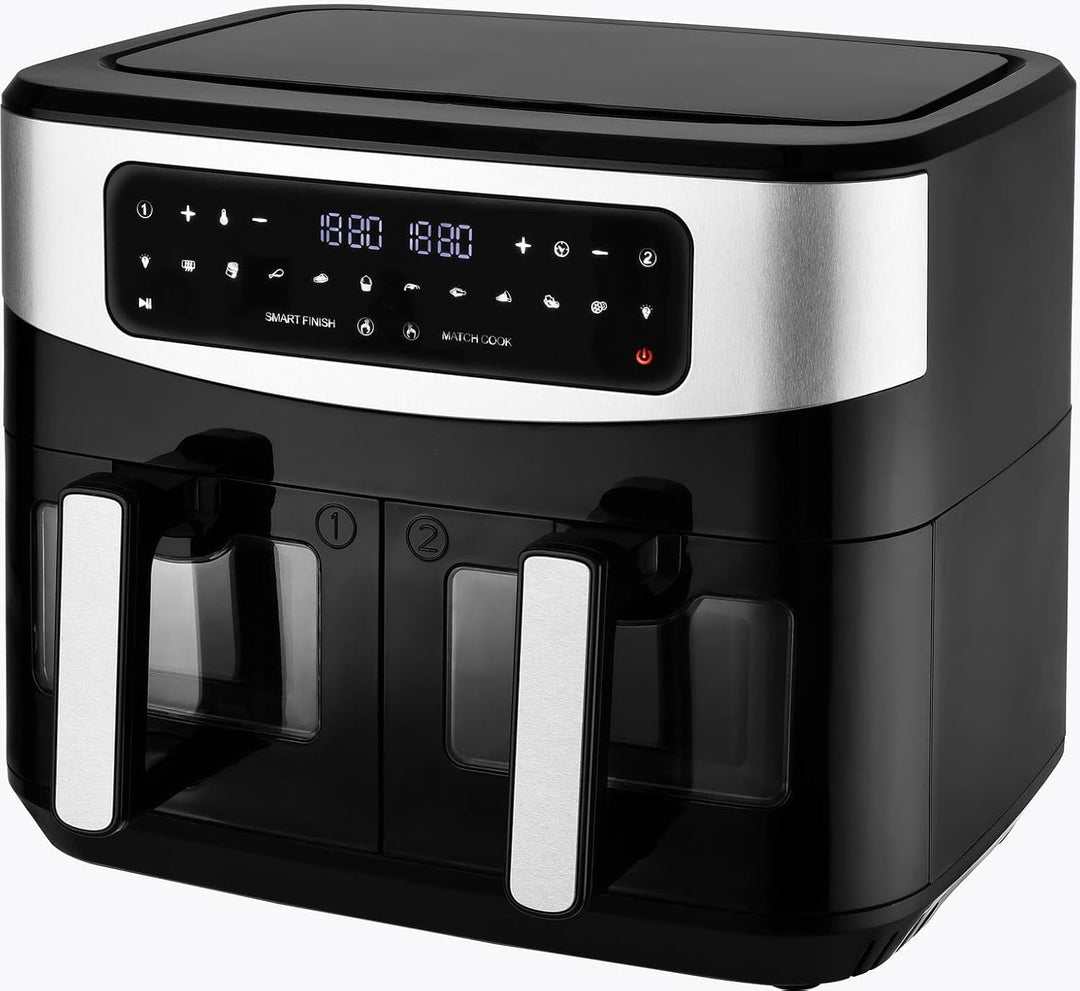 Fettfreie Fritteuse KALORIK AFT 3008 10L AIR FRYER DOPPELT 2600W FRITTEUSE mit Sichtfenster, Digital