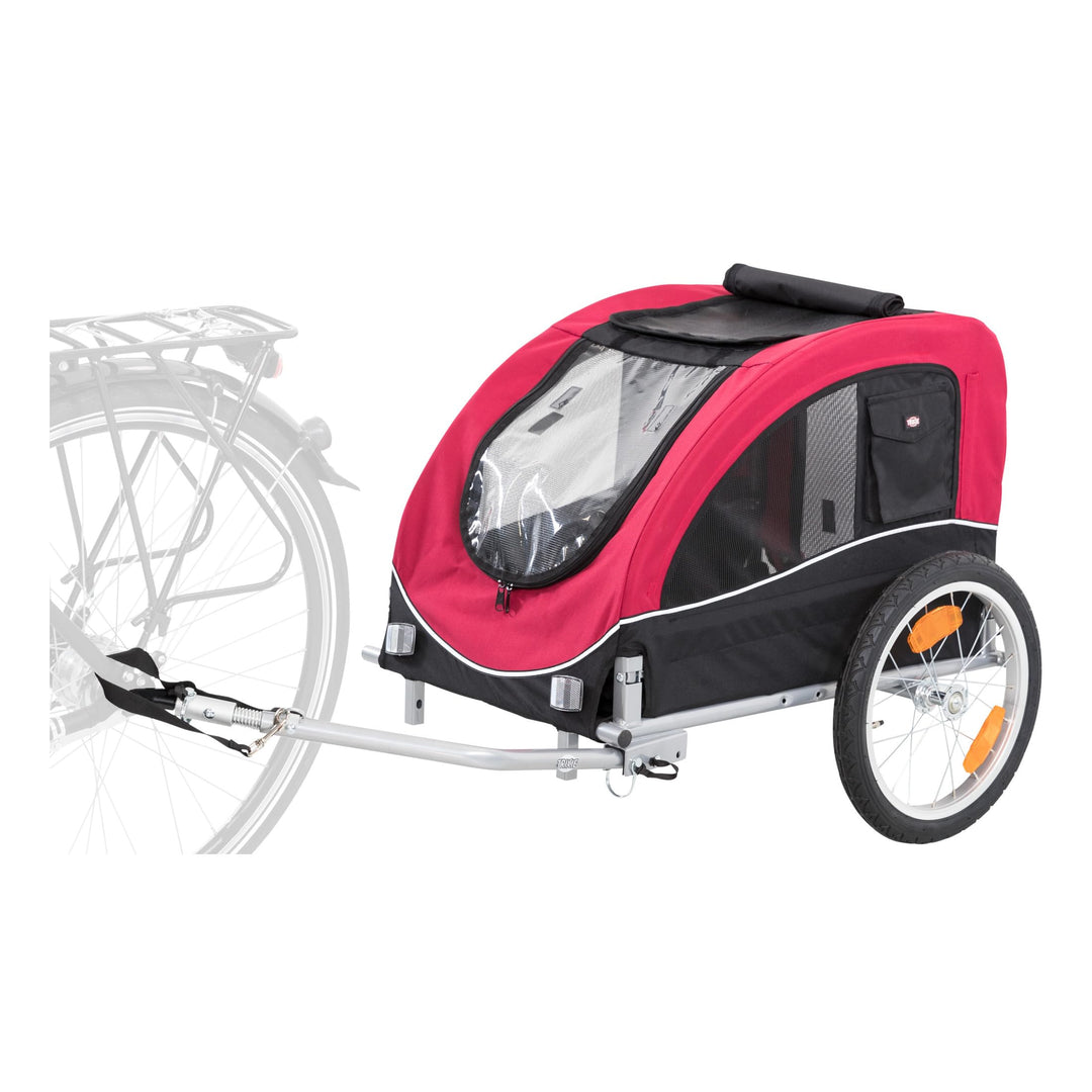 Trixie 12814 Fahrrad-Anhänger, M: 63 × 68 × 75/137 cm, schwarz/rot M