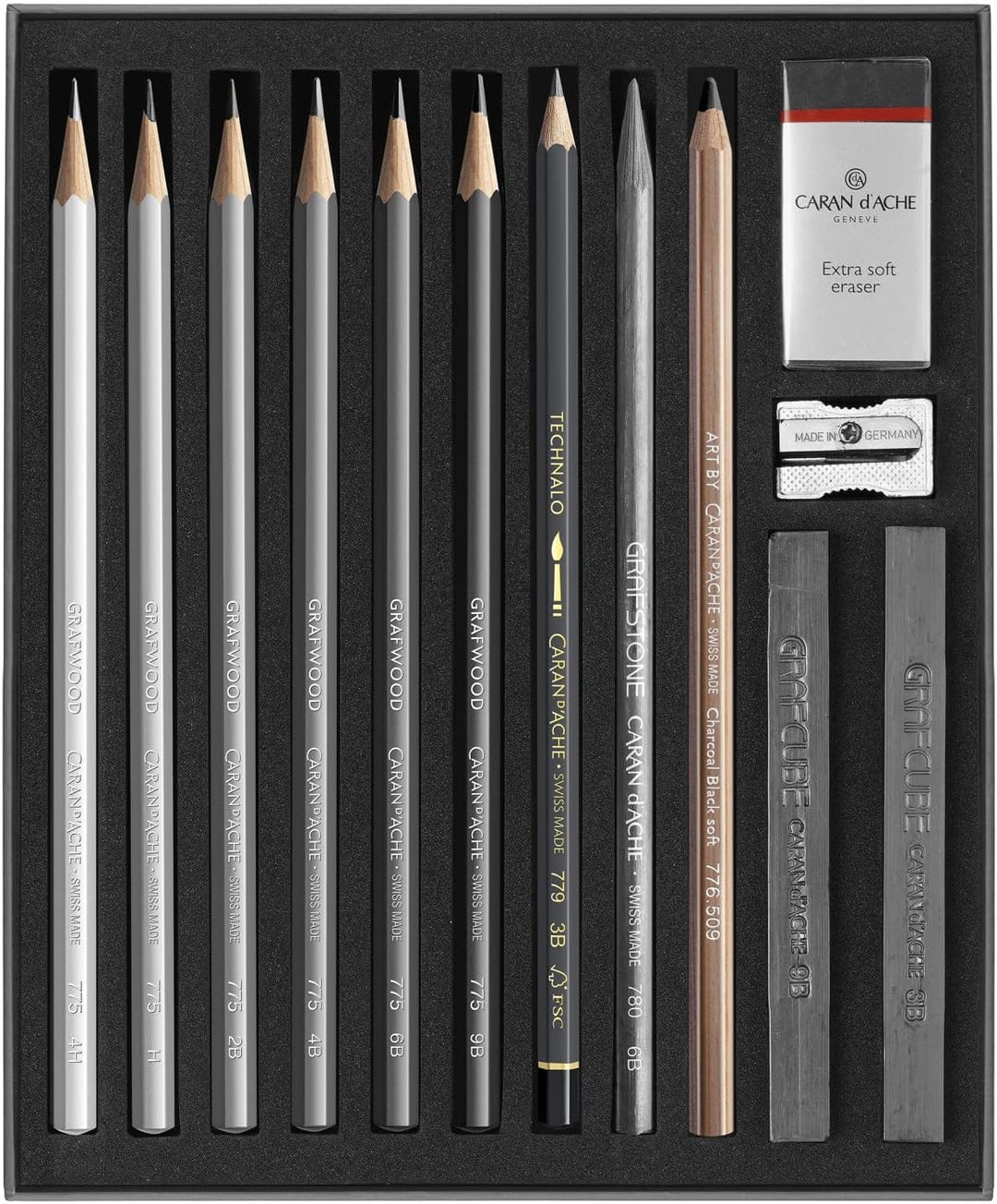 Caran d'Ache Art by Skizzen Set 14 teilig, Merhfarbig, Sketching Set (14 Pieces), 0776.714, Sketchin