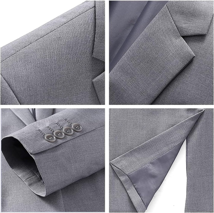KUDORO Anzüge Herren Anzüge Slim Fit 3 Teilig Herrenanzüge 3-Teilig Zwei Knöpfe für Hochzeit Sakko W