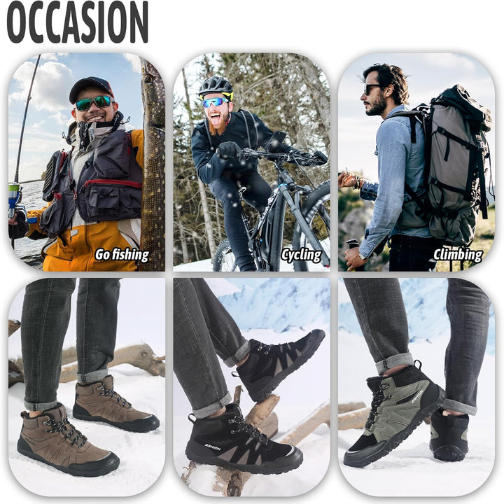 Littleplum Herren Winterschuhe Trekking Outdoor Boots Wanderstiefel Warm Gefüttert Schneestiefel Win