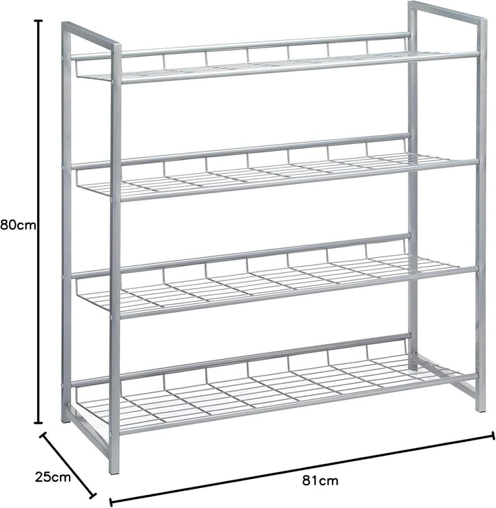 CARO-Möbel Schuhregal System Schuhständer Schuhablage mit 4 Fächern für ca. 16 Paar Schuhe, 81 cm br