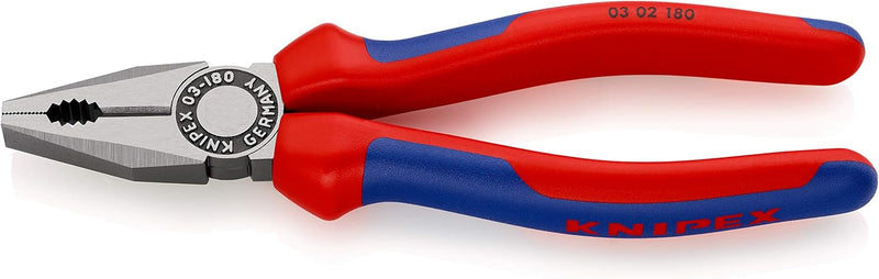 Knipex Seitenschneider verchromt, mit Mehrkomponenten-Hüllen 110 mm 70 15 110 & Kombizange schwarz a