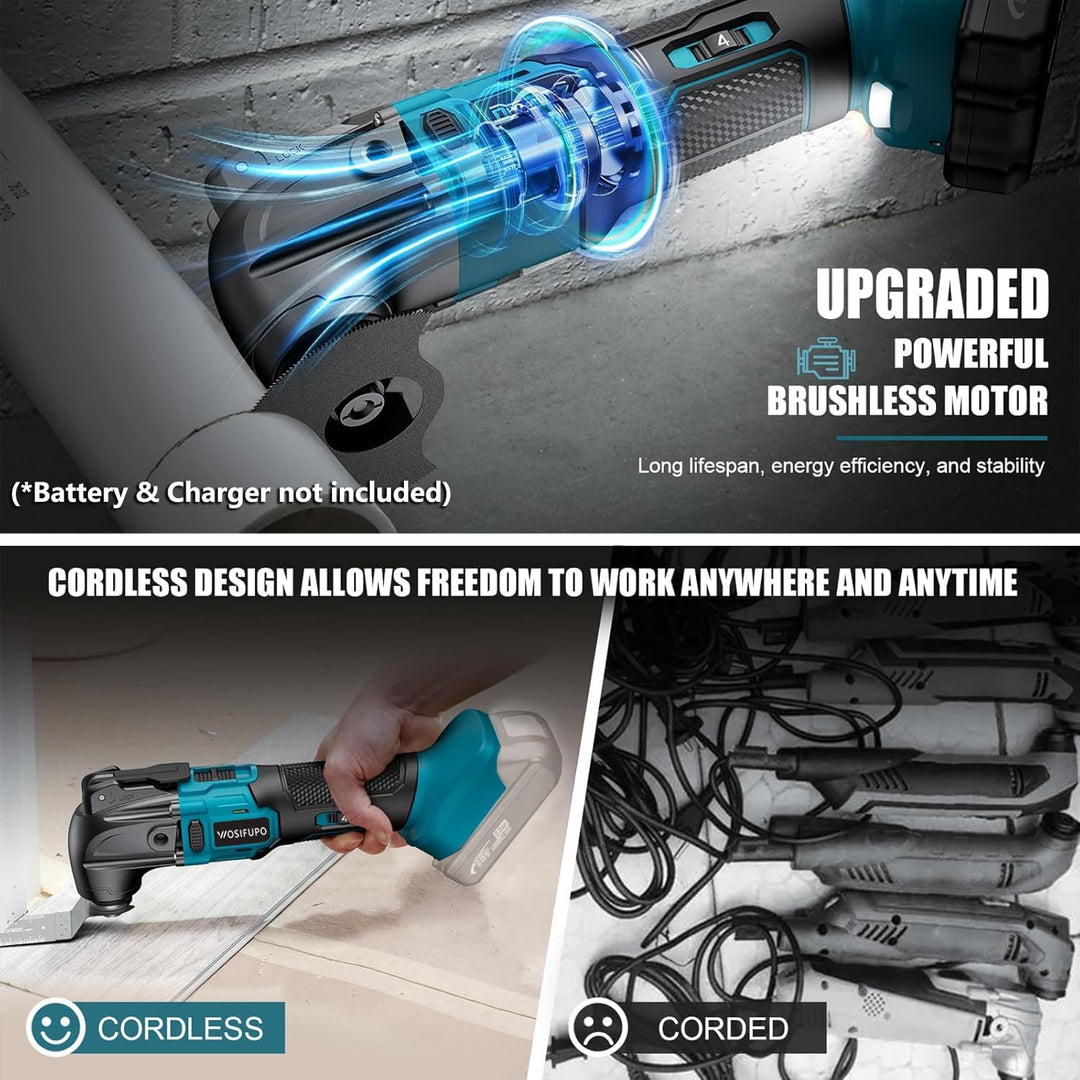 Multifunktionswerkzeug akku für Makita 18V Akku (Ohne Akku), Oszillationswerkzeug Akku mit 30 Zubehö