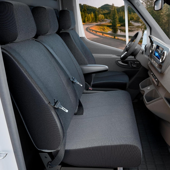Walser Transporter Sitzbezüge Auto kompatibel mit Opel Vivaro, Renault Traffic, Einzel/Doppelbank, A