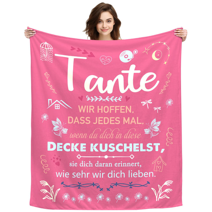 Original Geschenke für Tante Frauen Kuscheldecke für Tante Muttertag Weihnachten Neujahrsgeschenk Ge